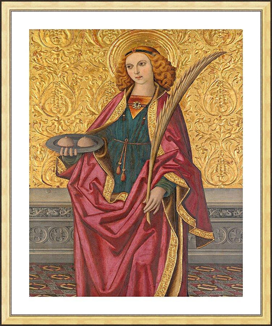 Wall Frame Gold, Matted - St. Agatha by Museum Art - Trinity Stores