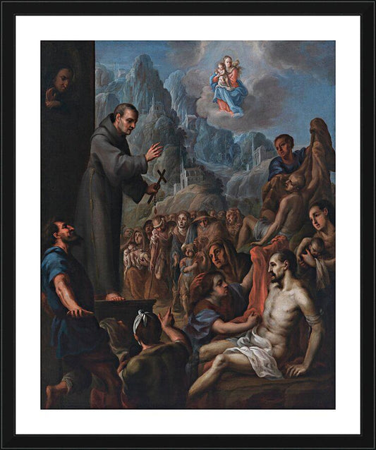 Wall Frame Black, Matted - Miracles of St. Salvador de Horta by Museum Art - Trinity Stores