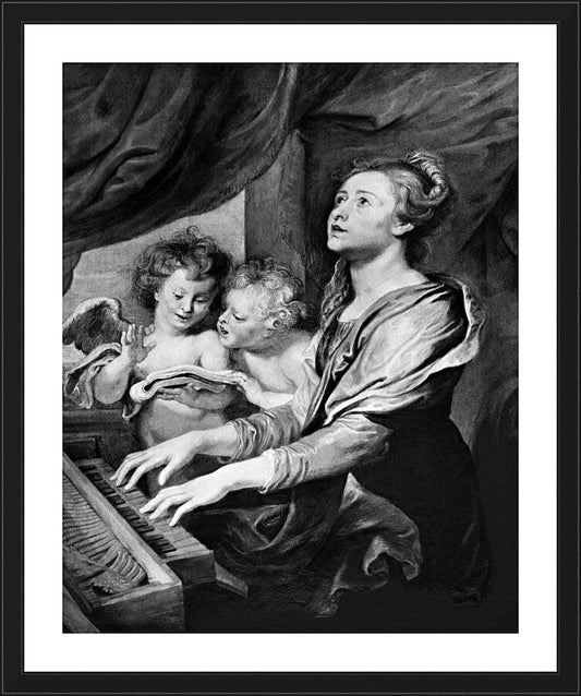 Wall Frame Black, Matted - St. Cecilia by Museum Art - Trinity Stores
