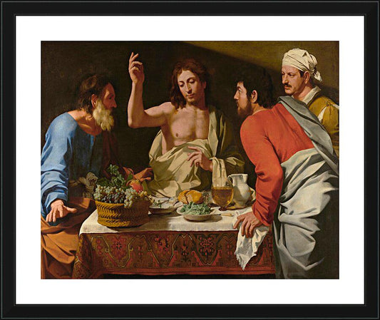 Wall Frame Black, Matted - Supper at Emmaus by Museum Art - Trinity Stores