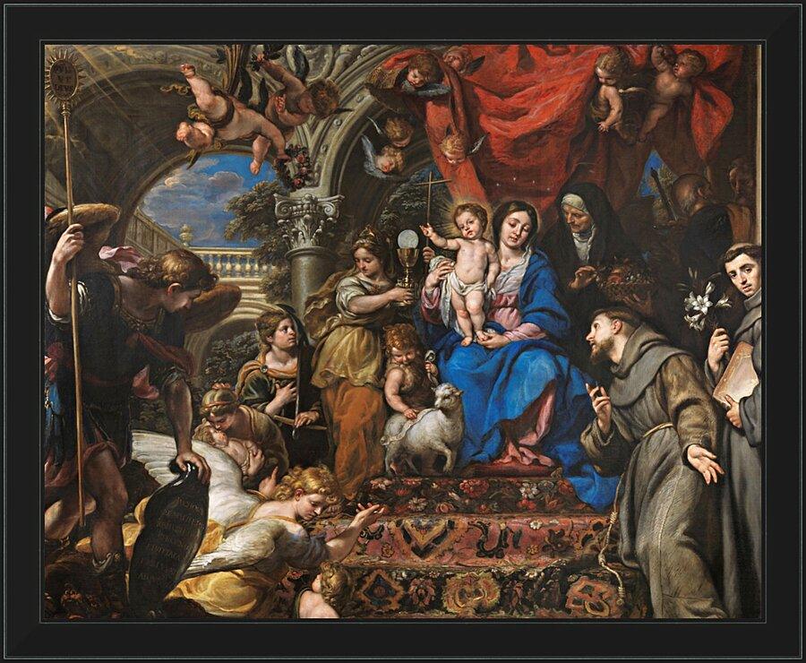 Wall Frame Black - Mary and Child Between Theological Virtues and Saints by Museum Art - Trinity Stores