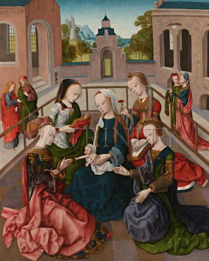 Acrylic Print - Mary and Child with Four Holy Virgins by Museum Art - Trinity Stores