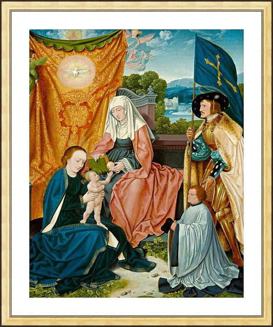 Wall Frame Gold, Matted - Mary and Child with Sts. Anne, Gereon, and a Donor by Museum Art - Trinity Stores