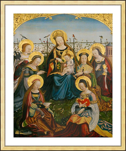 Wall Frame Gold, Matted - Mary and Child with Saints by Museum Art - Trinity Stores
