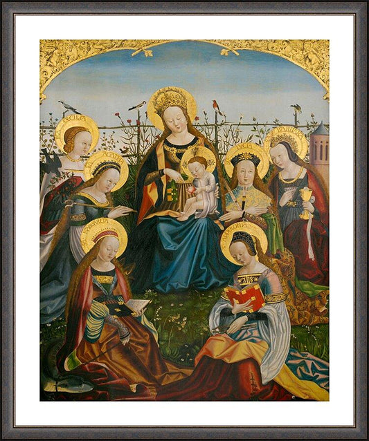 Wall Frame Espresso, Matted - Mary and Child with Saints by Museum Art - Trinity Stores