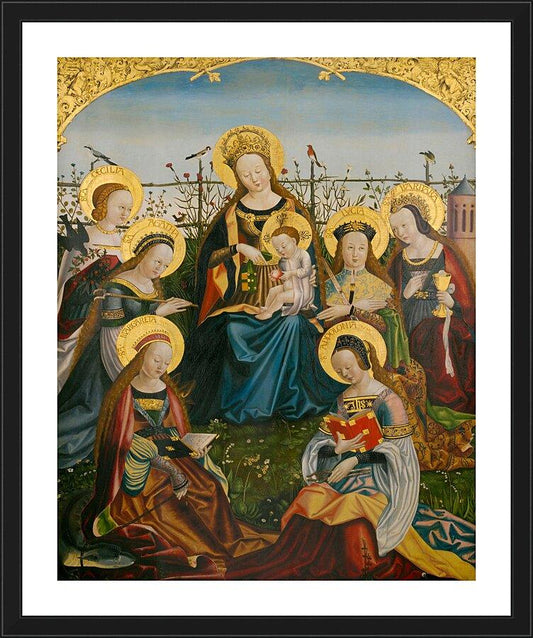 Wall Frame Black, Matted - Mary and Child with Saints by Museum Art - Trinity Stores