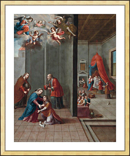Wall Frame Gold, Matted - Visitation and Birth of St. John the Baptist by Museum Art - Trinity Stores