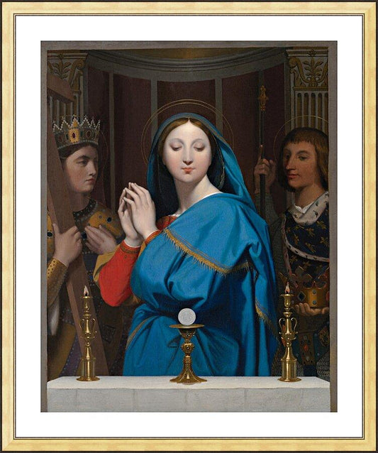 Wall Frame Gold, Matted - Mary Adoring the Host by Museum Art - Trinity Stores