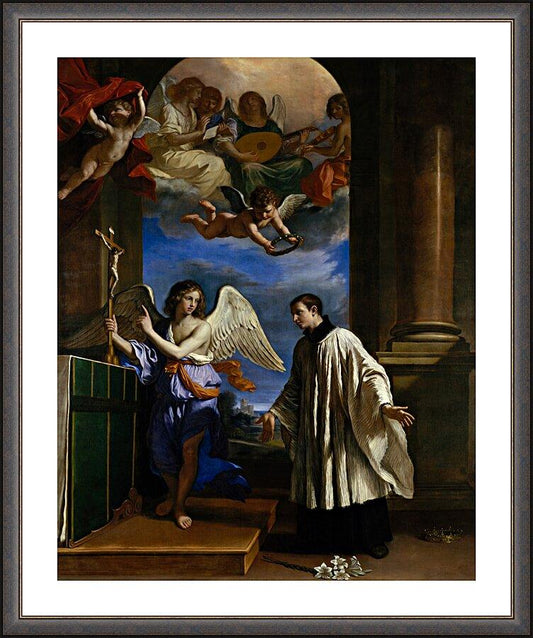 Wall Frame Espresso, Matted - Vocation of St. Aloysius Gonzaga by Museum Art - Trinity Stores