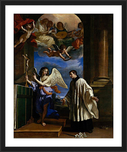 Wall Frame Black, Matted - Vocation of St. Aloysius Gonzaga by Museum Art - Trinity Stores