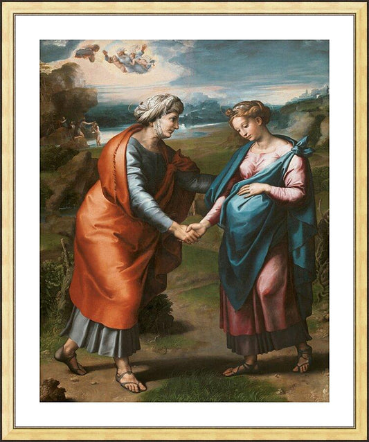 Wall Frame Gold, Matted - Visitation by Museum Art - Trinity Stores