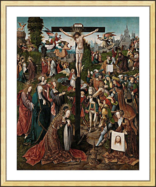Wall Frame Gold, Matted - Crucifixion by Museum Art - Trinity Stores