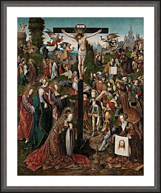 Wall Frame Espresso, Matted - Crucifixion by Museum Art - Trinity Stores