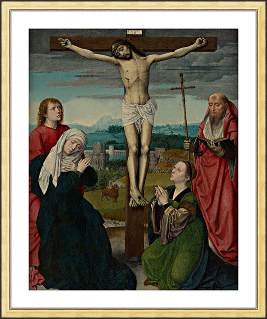 Wall Frame Gold, Matted - Crucifixion by Museum Art - Trinity Stores
