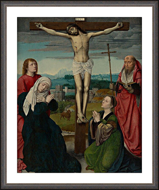 Wall Frame Espresso, Matted - Crucifixion by Museum Art - Trinity Stores