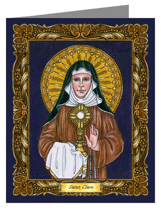 St. Clare of Assisi - Note Card Custom Text by Brenda Nippert - Trinity Stores