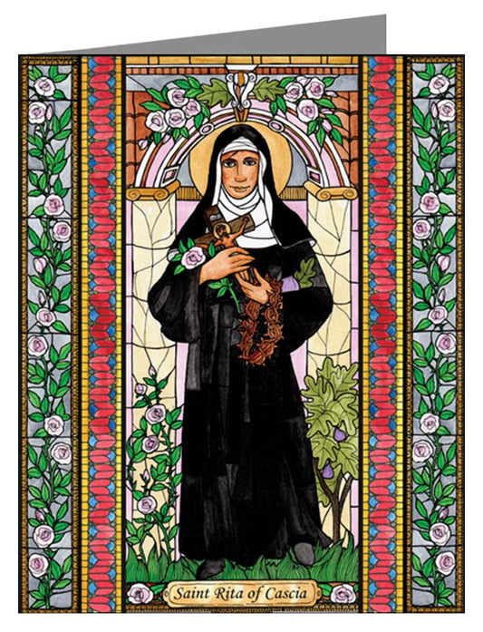 St. Rita of Cascia - Note Card Custom Text by Brenda Nippert - Trinity Stores