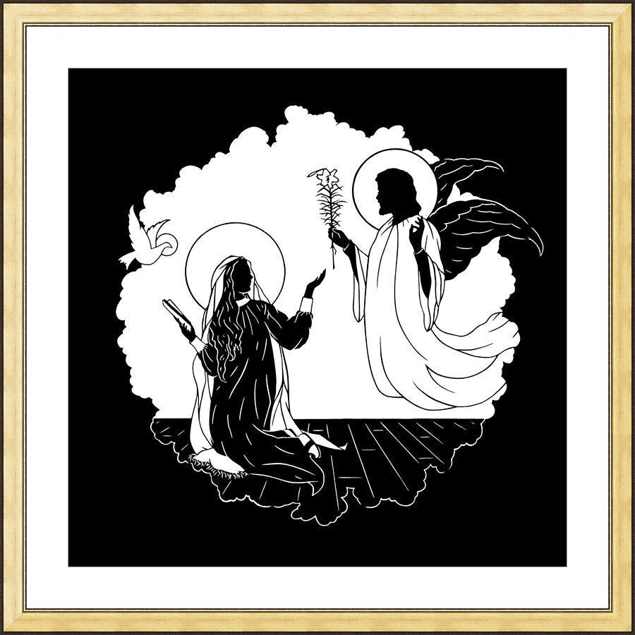 Wall Frame Gold, Matted - Annunciation by Dan Paulos - Trinity Stores