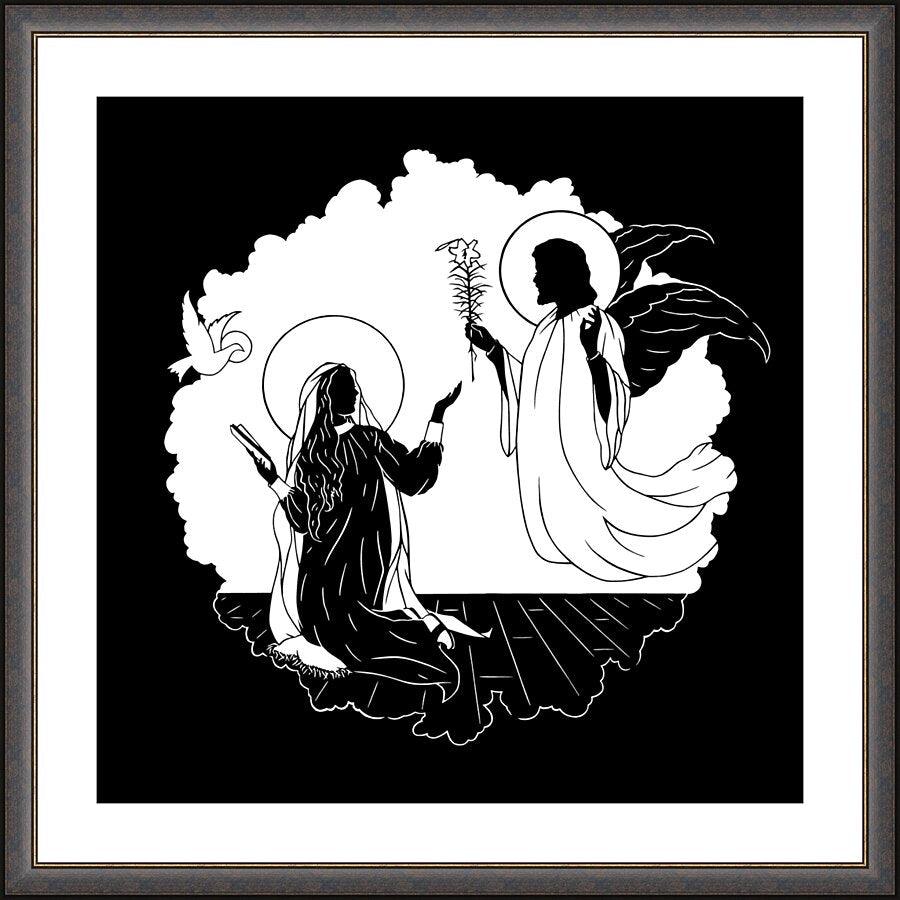 Wall Frame Espresso, Matted - Annunciation by Dan Paulos - Trinity Stores