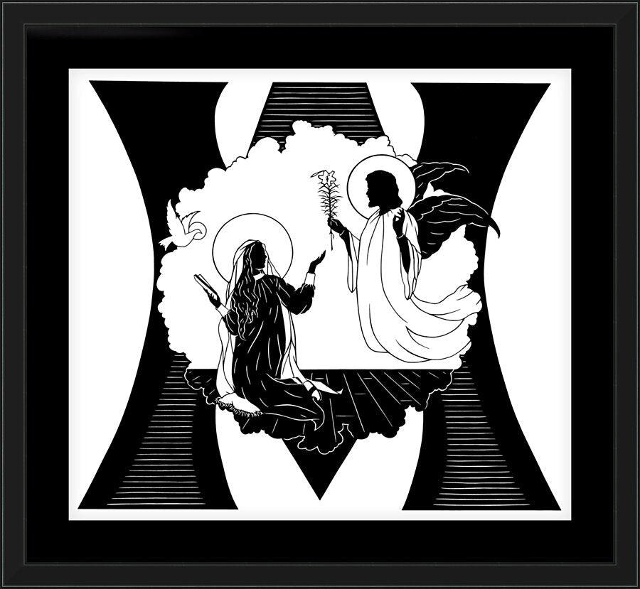 Wall Frame Black, Matted - Annunciation by Dan Paulos - Trinity Stores