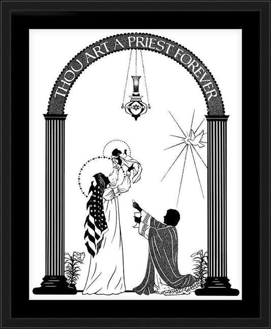 Wall Frame Black, Matted - Thou Art A Priest Forever by Dan Paulos - Trinity Stores