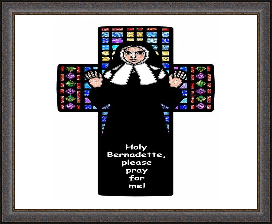 Wall Frame Espresso - St. Bernadette of Lourdes - Cross by Dan Paulos - Trinity Stores