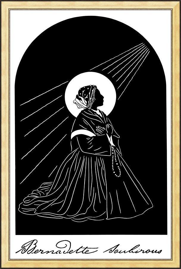 Wall Frame Gold - St. Bernadette by Dan Paulos - Trinity Stores