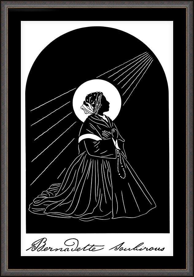 Wall Frame Espresso, Matted - St. Bernadette by Dan Paulos - Trinity Stores