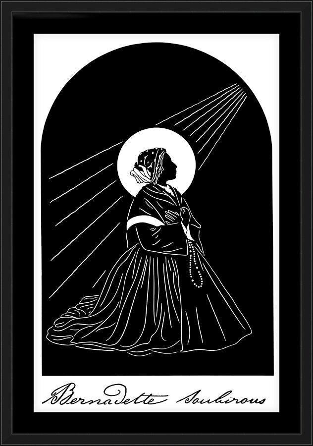 Wall Frame Black, Matted - St. Bernadette by Dan Paulos - Trinity Stores