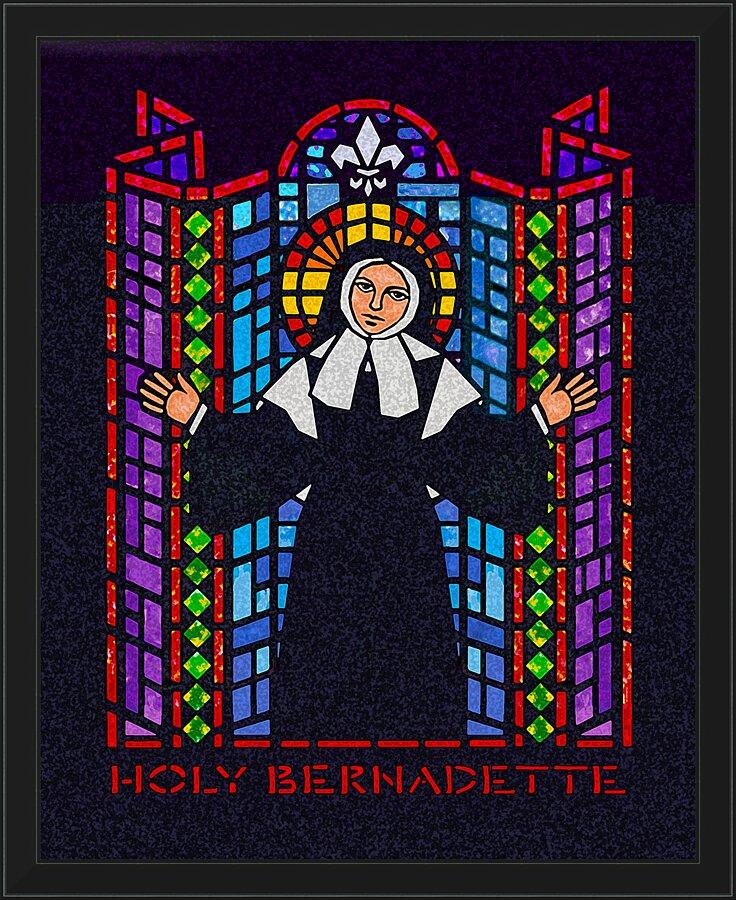 Wall Frame Black - St. Bernadette of Lourdes - Window by Dan Paulos - Trinity Stores