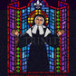Wall Frame Black, Matted - St. Bernadette of Lourdes - Window by Dan Paulos - Trinity Stores