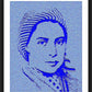 Wall Frame Black, Matted - St. Bernadette of Lourdes - In Blue by Dan Paulos - Trinity Stores