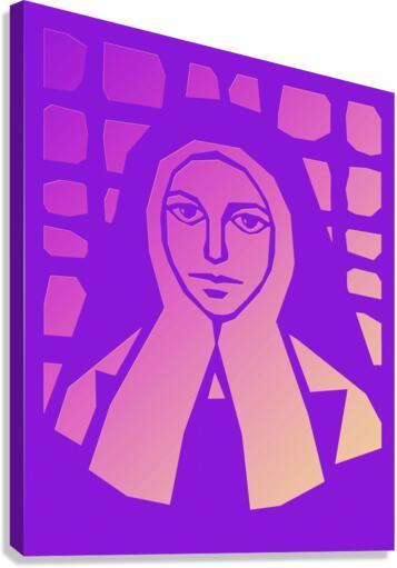 Canvas Print - St. Bernadette of Lourdes - Purple Glass by Dan Paulos - Trinity Stores