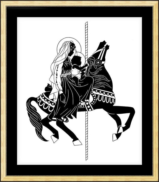 Wall Frame Gold, Matted - Carousel Madonna by Dan Paulos - Trinity Stores