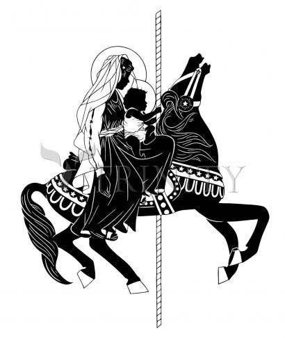 Wall Frame Gold, Matted - Carousel Madonna by Dan Paulos - Trinity Stores