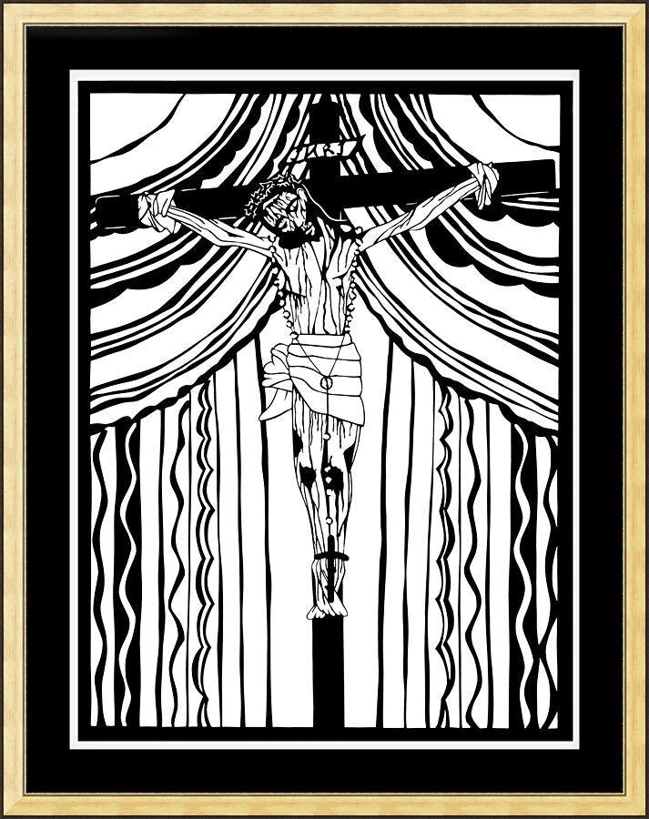 Wall Frame Gold, Matted - Cristo de Chimayó by Dan Paulos - Trinity Stores