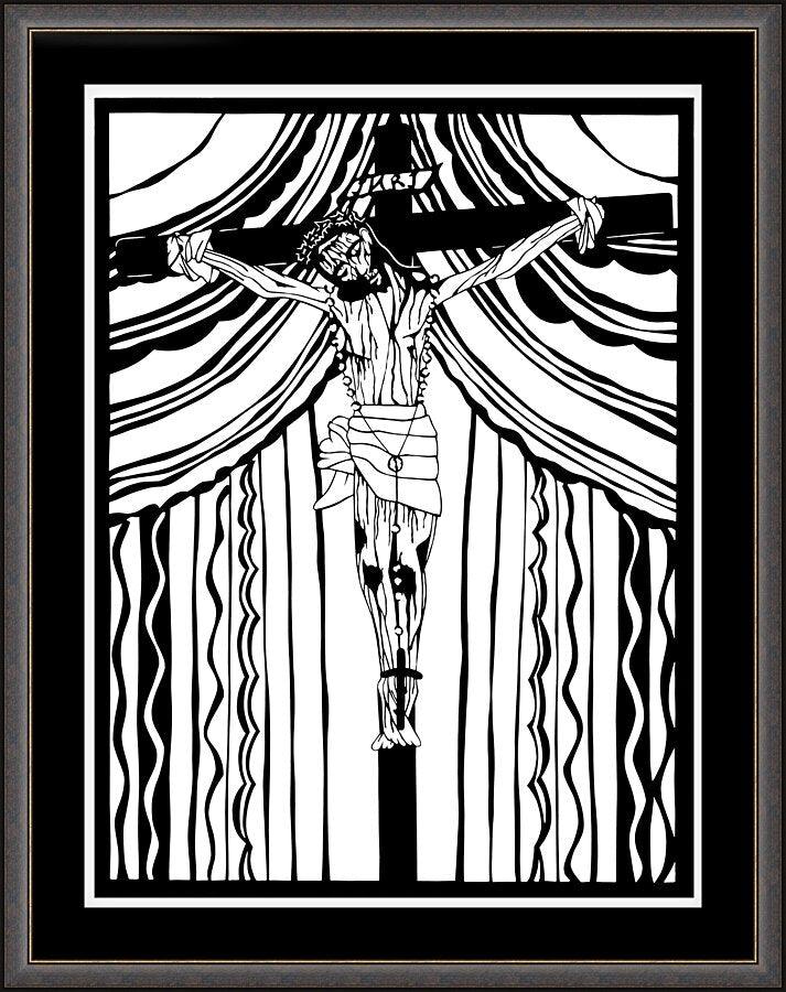 Wall Frame Espresso, Matted - Cristo de Chimayó by Dan Paulos - Trinity Stores