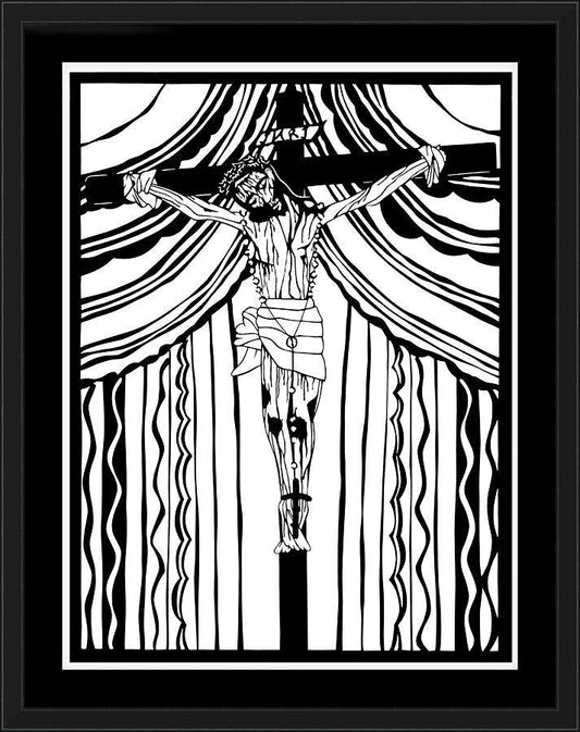 Wall Frame Black, Matted - Cristo de Chimayó by Dan Paulos - Trinity Stores