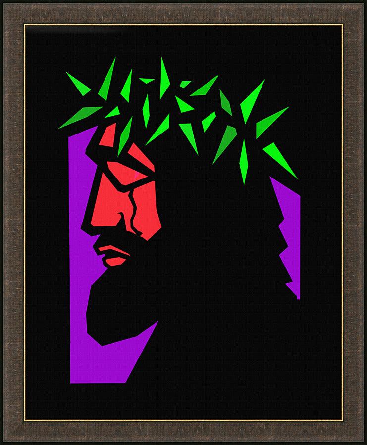 Wall Frame Espresso - Christ Hailed as King - Stained Glass by Dan Paulos - Trinity Stores