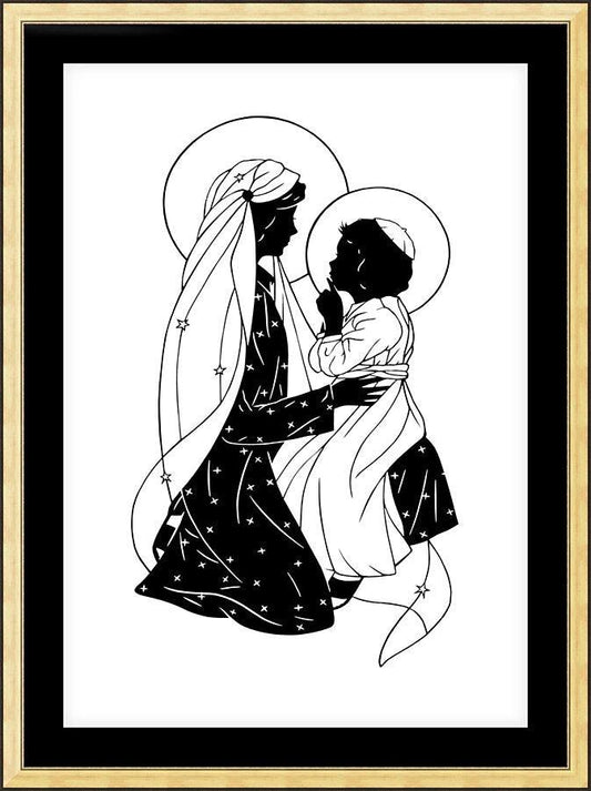 Wall Frame Gold, Matted - Lovely Lady Dressed in Blue - Detail by Dan Paulos - Trinity Stores