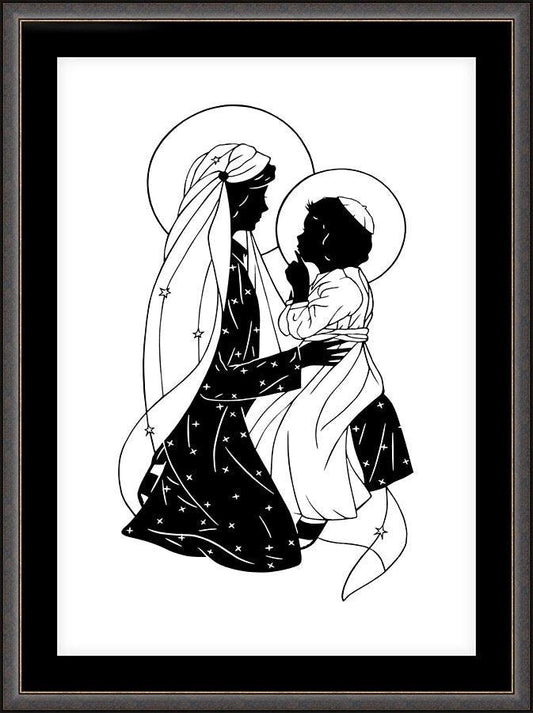 Wall Frame Espresso, Matted - Lovely Lady Dressed in Blue - Detail by Dan Paulos - Trinity Stores