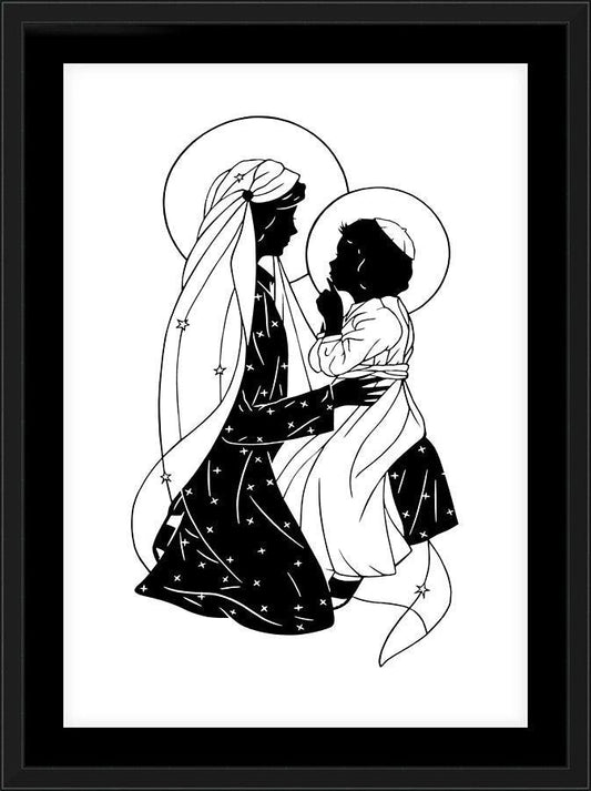 Wall Frame Black, Matted - Lovely Lady Dressed in Blue - Detail by Dan Paulos - Trinity Stores