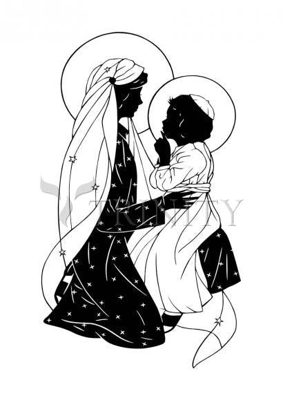 Wall Frame Black, Matted - Lovely Lady Dressed in Blue - Detail by Dan Paulos - Trinity Stores