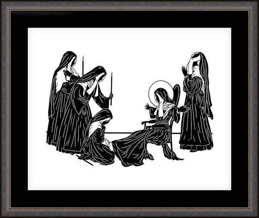 Wall Frame Espresso, Matted - St. Bernadette, Death of by D. Paulos