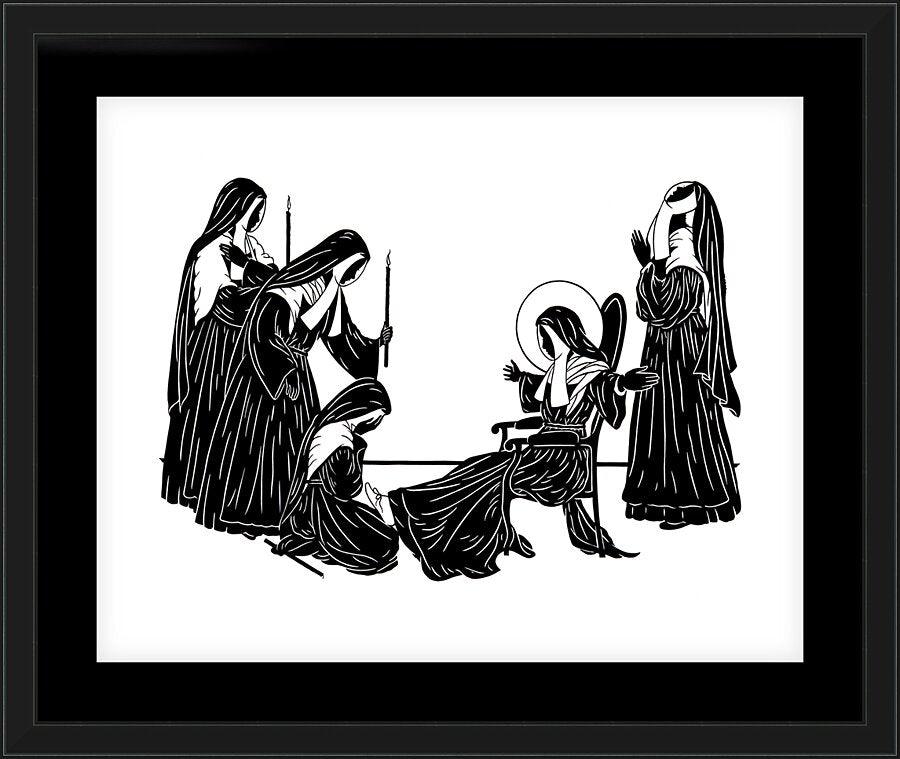 Wall Frame Black, Matted - St. Bernadette, Death of by Dan Paulos - Trinity Stores