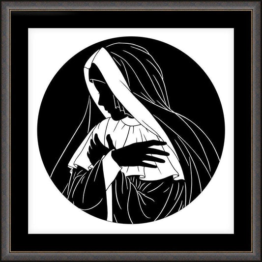 Wall Frame Espresso, Matted - Mater Dolorosa by Dan Paulos - Trinity Stores