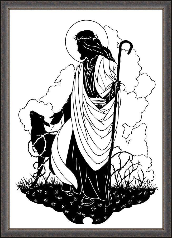 Wall Frame Espresso - Good Shepherd by Dan Paulos - Trinity Stores