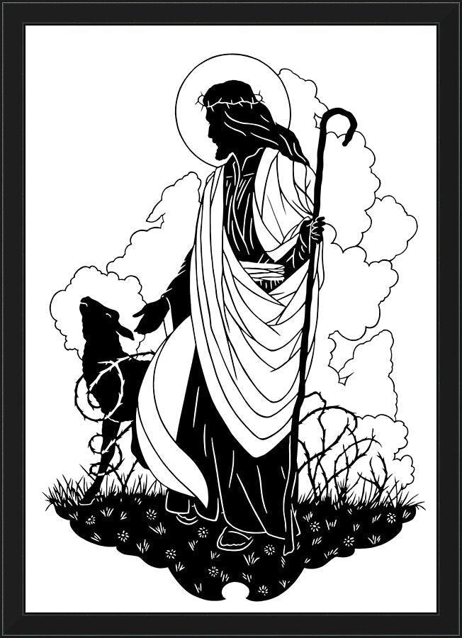 Wall Frame Black - Good Shepherd by Dan Paulos - Trinity Stores