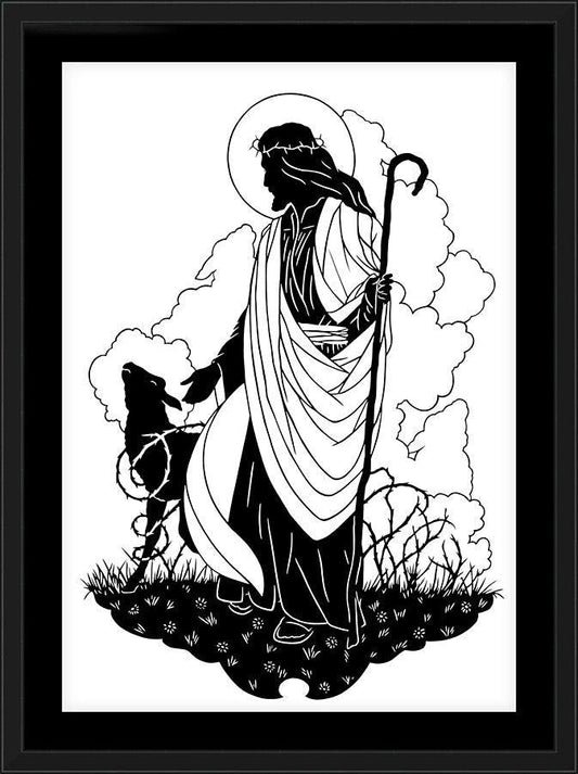 Wall Frame Black, Matted - Good Shepherd by Dan Paulos - Trinity Stores