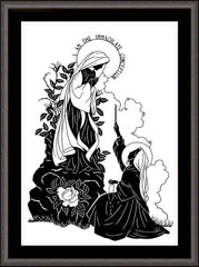 Wall Frame Espresso - Our Lady and St. Bernadette of Lourdes -